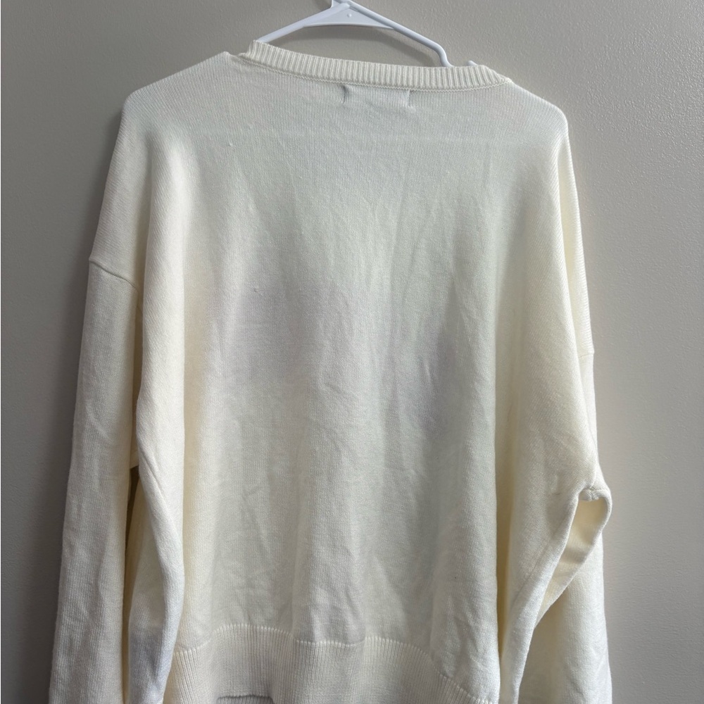 32 Degrees Cream Sweater with Red Love Print - Picture 4 of 4